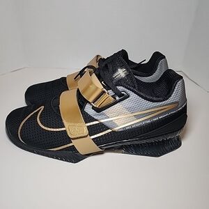 New Nike Romaleos 4 Black Metallic Gold Weightlifting Shoes CD3463 001 Men